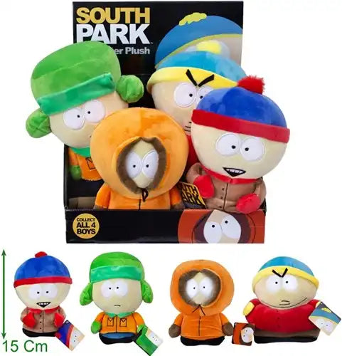 5056474208393 lot de 8 South Park Peluches assorties en display 15 cm – Grossiste produits dérivés South Park