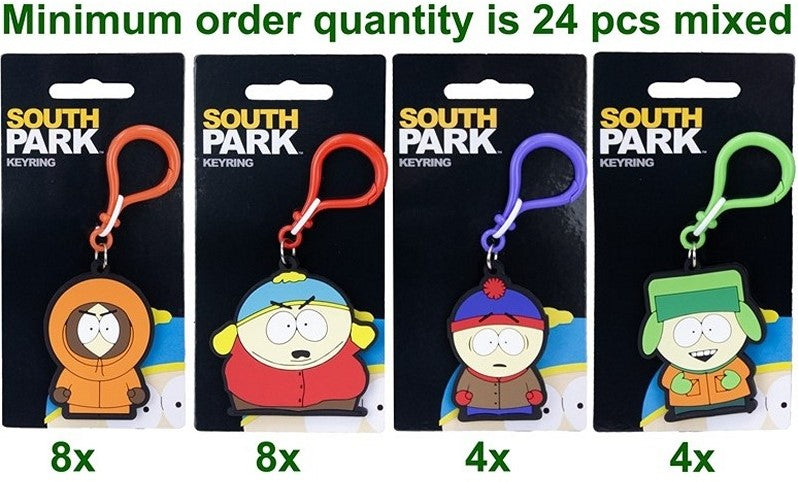 South Park Porte-clés 2D PVC 4 assortis 7x15,5cm