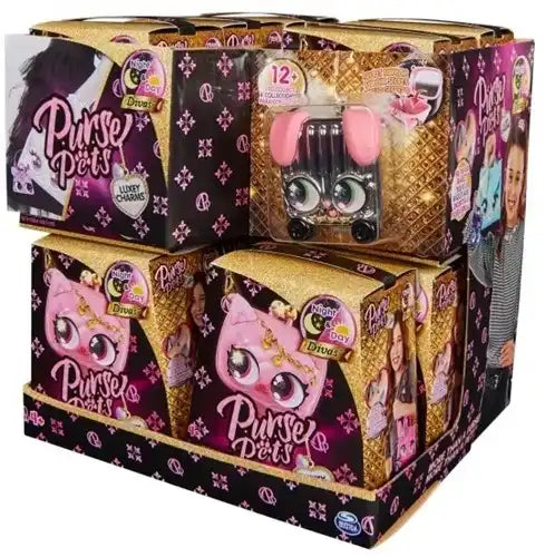 778988492420 lot de 11 Spin Master Purse Pets Luxey Charms Night & Day Divas assortis 10x10 cm en display – Grossiste jouets interactifs et accessoires mode enfants
