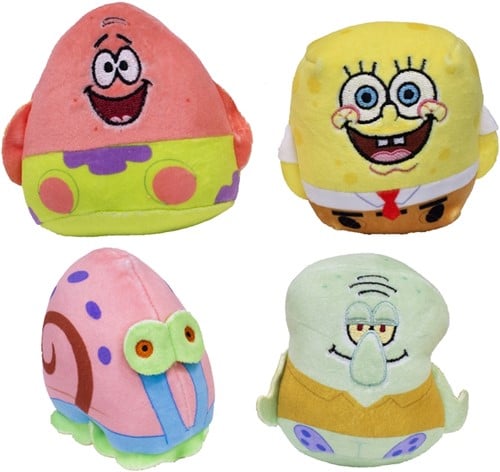 Spongebob – Lot de 4 mini peluches assorties 8 cm | 5056356795683