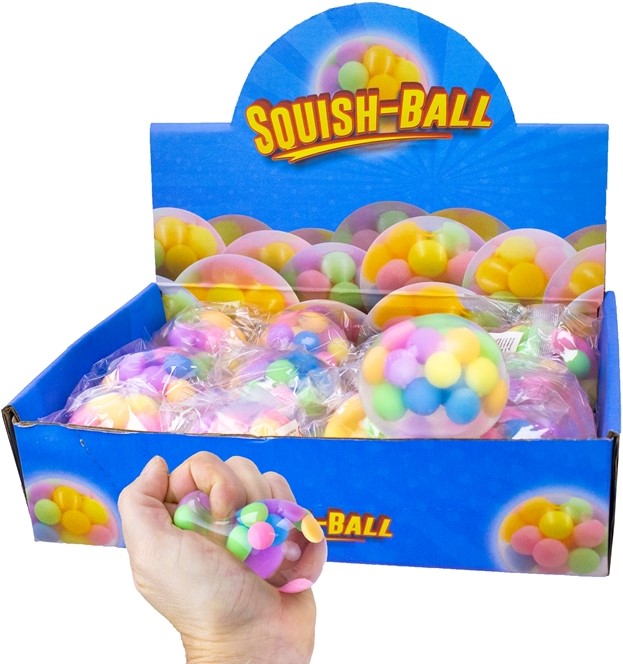 Squish-Ball 5,5 cm 12 pièces en présentoir