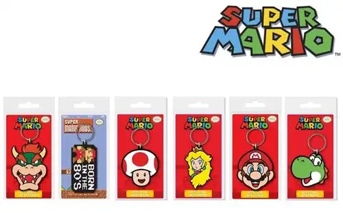 5050293389240 – Colis 12 pcs Super Mario porte-clés PVC 2D assortis 6,5x12cm