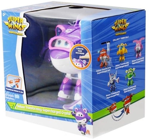 6911400405064 | Super Wings Deluxe Transforming Supercharged Crystal avec Lumière et Son – 22x21cm – Jouet Transformable