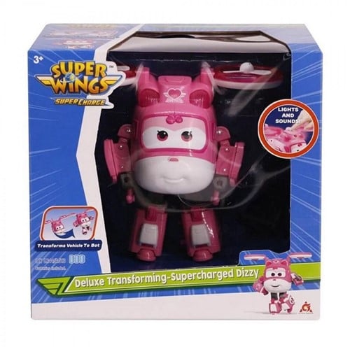 6911400389654 Super Wings Deluxe Transforming-Supercharged Dizzy avec lumière et son 22x21cm