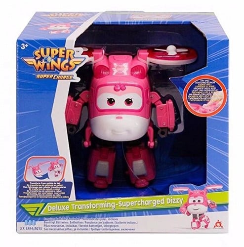 6911400395136 Super Wings Deluxe Transforming-Supercharged Dizzy avec lumière et son 22x21cm