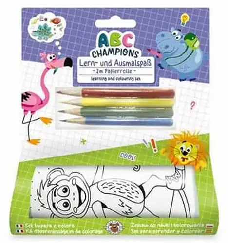 4032722965899 – Colis de 8 pcs : Trendhaus ABC Champions Ensemble de dessin avec rouleau de papier de 2 mètres 14x16,5 cm – Grossiste papeterie créative