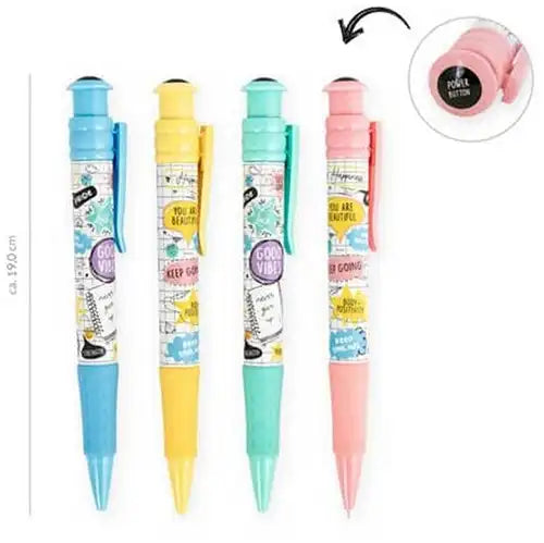 4032722959041 – Trendhaus Motivatiepen XL 19 cm – Stylo à bille assorti Back to School – Colis de 16 pièces
