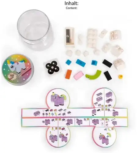 Trendhaus Dreamland Mini Building Blocks Taille-crayons licorne en présentoir (18)