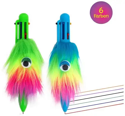 Colis de 16 pièces – 4032722966063 – Vente en gros Trendhaus Herbs Fluffy stylo multicolore 6 couleurs 14 cm assortis en présentoir