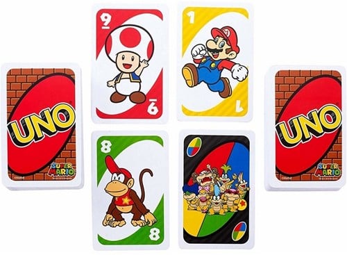 887961331240 | UNO Super Mario - Jeu de Cartes Classique 9x14cm | Jouet Nintendo