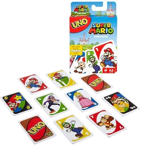 887961331240 | UNO Super Mario - Jeu de Cartes Classique 9x14cm | Jouet Nintendo