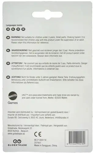 8721246992189 – UNO Travel Game 11x18,5cm – Colis de 4 pièces