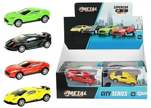 Voiture Die-Cast Pull Back 1:43 4 assortis in display (12)
