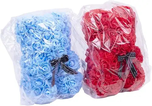 4039214541623 – Lot de 6 pcs Ours en roses avec foulard "Especially for you" 5 assortis 25 cm en emballage – Grossiste décoration cadeaux