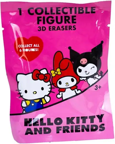8721077565651 – Colis de 24 pcs : Hello Kitty and Friends 3D Erasers en Blindbag 9x12 cm en présentoir – Grossiste Sanrio