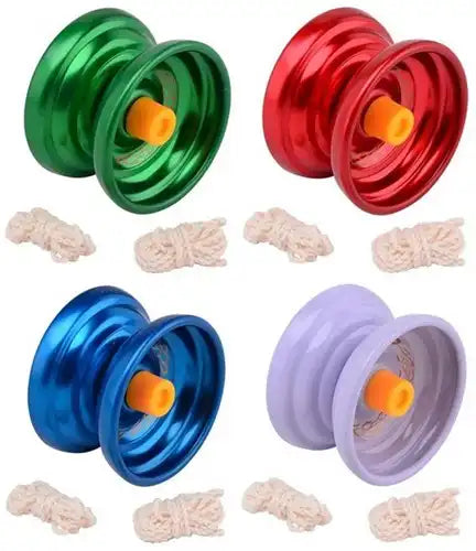 8711866294831 – Colis 24 Yoyo métal haute qualité avec ficelle de rechange 4 assortis