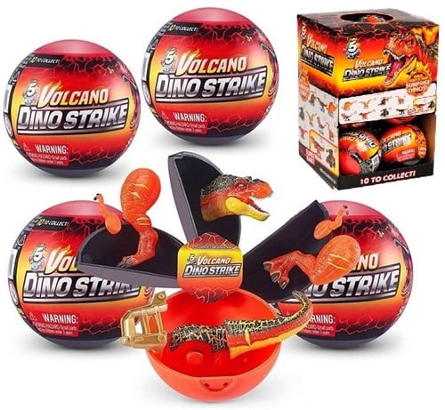 4894680019614 Zuru 5 Surprise Dino Strike Volcano – Capsule mystère 9 cm avec dinosaure articulé et accessoires