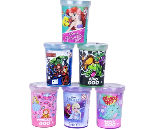 Pot de slime 5x7cm 6 assortis Disney / Marvel / Di