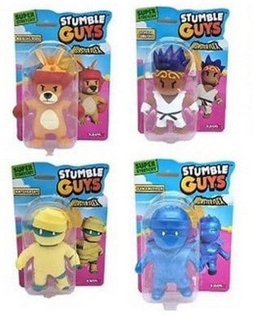 9772532611962 Lot 4 figurines Stumble Guys Monsterflex Super Stretchy assorties 14,5x20,5cm