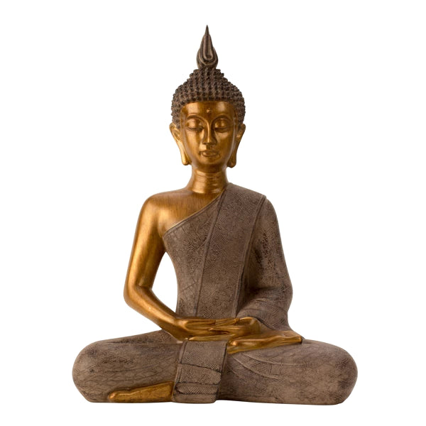 Buddha gris/or h=43.5cm l=31cm
