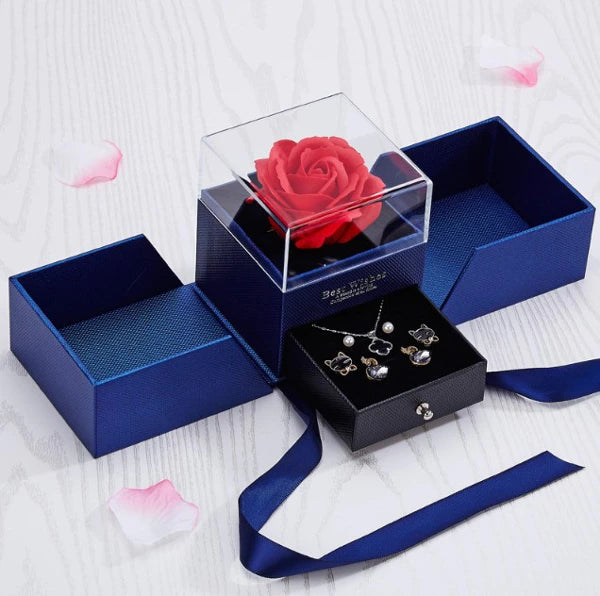 Coffret Saint Valentin pour bijoux Rose Eternelle