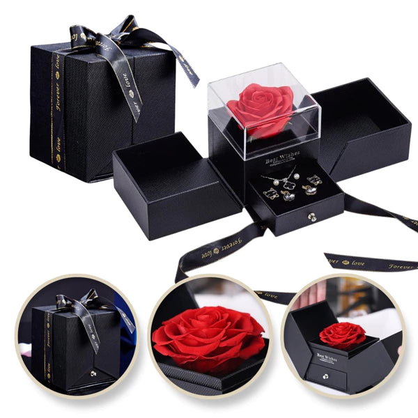 Coffret Saint Valentin pour bijoux Rose Eternelle