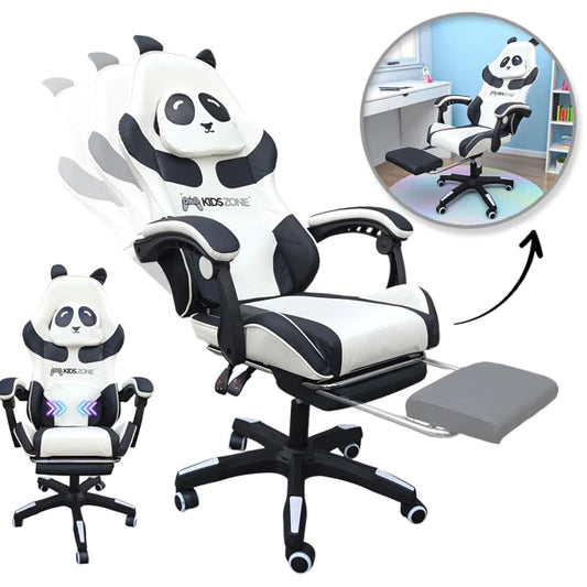 Chaise de jeu pivotante PANDA avec repose-pieds, n