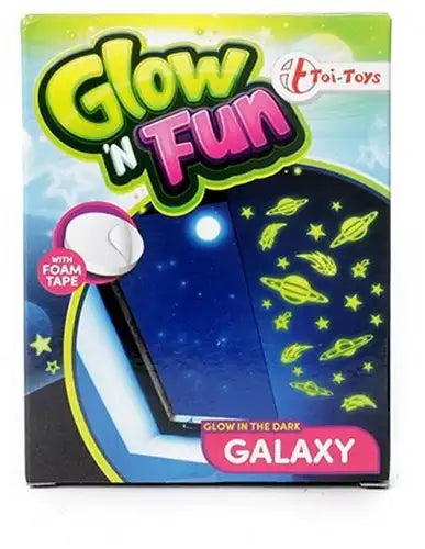 8714627009910 – Lot revendeur de 24 pcs Glow N Fun Glow in the Dark Decostickers étoiles 9x12cm in display – Vente en gros