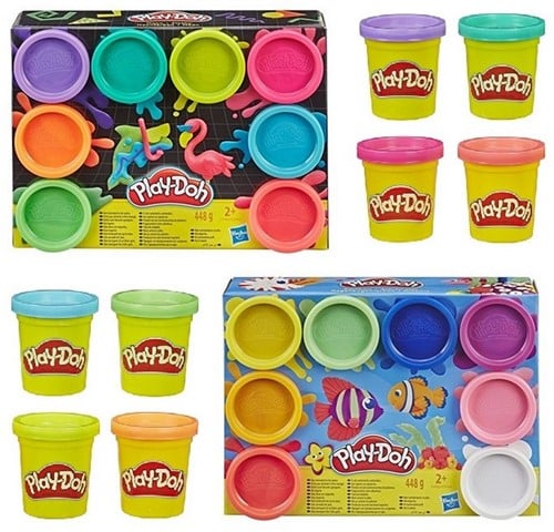 5010993560189 – Lot de 2 Play-Doh Dough 8-Pack (8 pots de 56g) – Pâte à modeler colorée – 2 modèles assortis – Hasbro 16x22cm