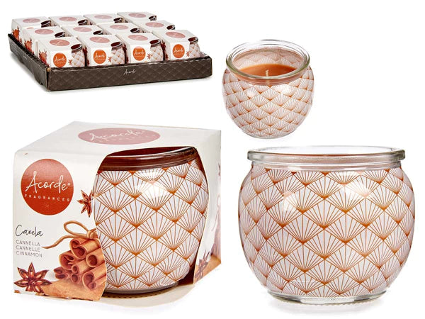 bougie en verre à la cannelle épicée