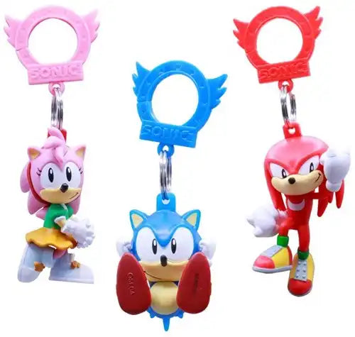 754590834728 – Lot revendeur de 18 pcs – Vente en gros Sonic Backpack Hanger Blindbox assorti