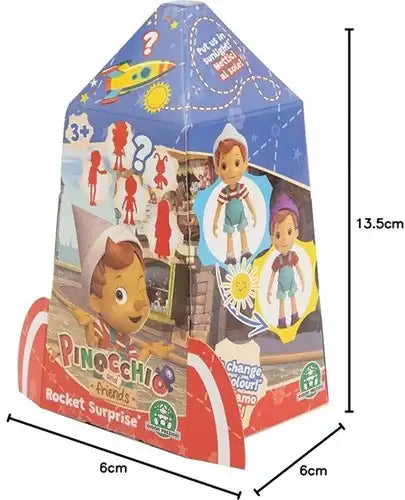 8056379144359 – Pinocchio and Friends Rocket Surprise in display 6x13,5cm (colis de 12 pcs) dispo Simcha.fr