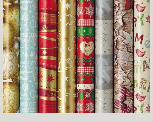 Rouleau de papier cadeau 2m x 70cm 10 motifs assor