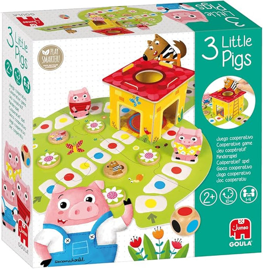 Goula - 3 Petits Cochons - Jeu Coopératif - Mettre Les Cochons À l'Abri Avant Que Le Loup n'arrive - Jeu Educatif