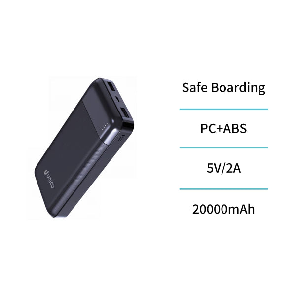 Batterie externe 20 000 mAh avec 2 ports USB, Type