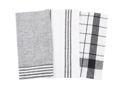 Lot de 3 torchons – 45 x 65 cm – Noir