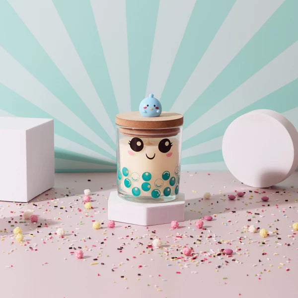 bougie parfumee verre top bois kawaii, 3-fois asso