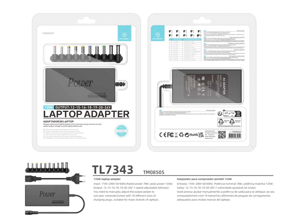 Adaptateur secteur pour chargeur portable universe