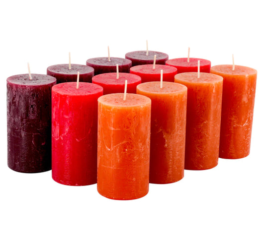 Assortiment de bougies rustiques rubis vieille cit