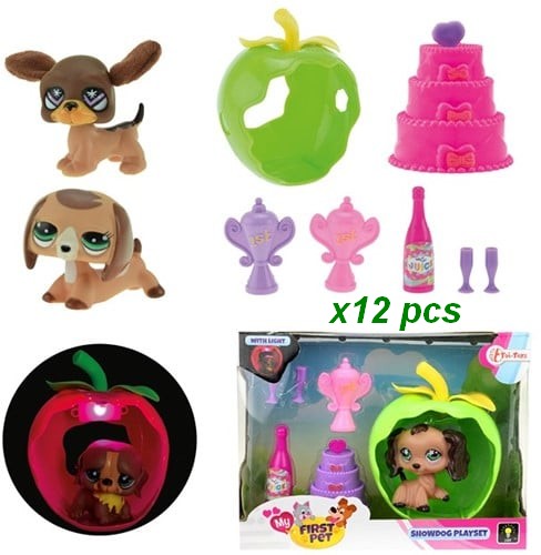 8714627372571 Lot 12 MY FIRST PET Chien Pomme Lumière 4 Assortis