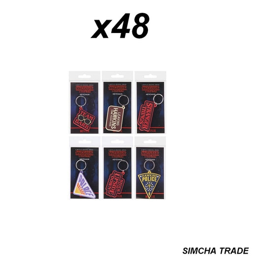 5050293388861 | Stranger Things Porte-clés x48 | PVC 2D assortis | Lot revendeur jouets