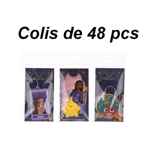 5050293395159 – Colis de 48 porte-clés Wish 2D PVC – Modèles assortis