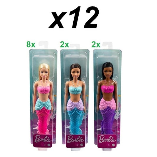 194735056309 | Barbie Dreamtopia Sirènes x12 | Mattel | Lot revendeur | 8,5x32,5 cm