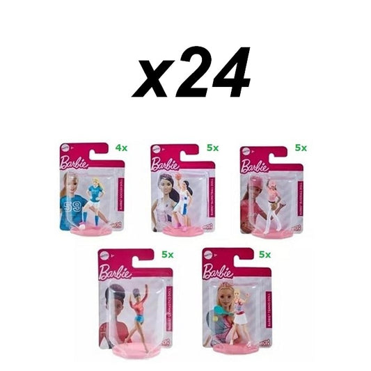194735010400 | Barbie Mini Figurines Sport x24 | Mattel | Lot revendeur | 8x11,5 cm
