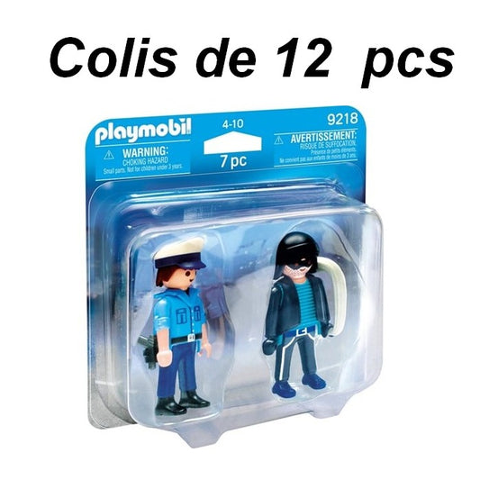 4008789092182 | Colis de 12 Playmobil Duopack Policier & Cambrioleur | 15x15 cm | 9218
