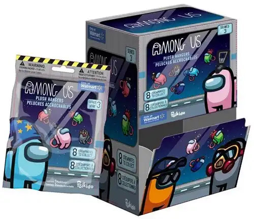 JTAU-6851 – Colis 16 pièces Among Us Blindbag Bagclip en peluche 12 cm assortis (display complet)