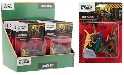 8711866262083 – Colis de 12 pcs : Animal World Set de 8 dinosaures assortis 14x19,5 cm – Grossiste Animal World