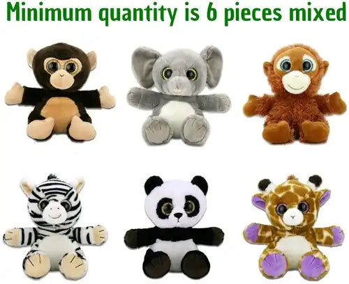 Animaux en peluche sauvages assis 20cm