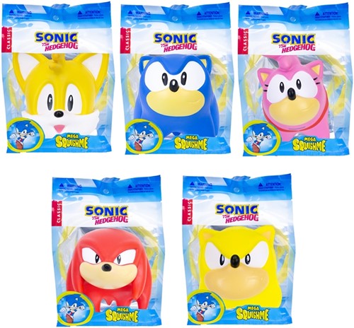 lot de 5 pcs : Sonic the Hedgehog Mega Squishme  15,5x22cm 	Sega