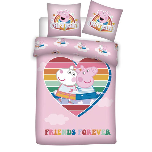 5407007980796 Peppa Pig Parure de Lit – Housse de Couette 140x200 cm + Taie 63x63 cm – 100% Microfibre – Licence Officielle